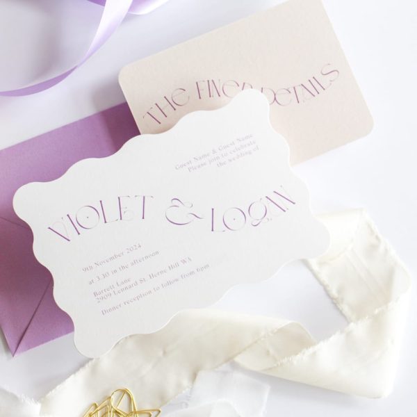 Lavender Ripples Wedding Invitation Suite