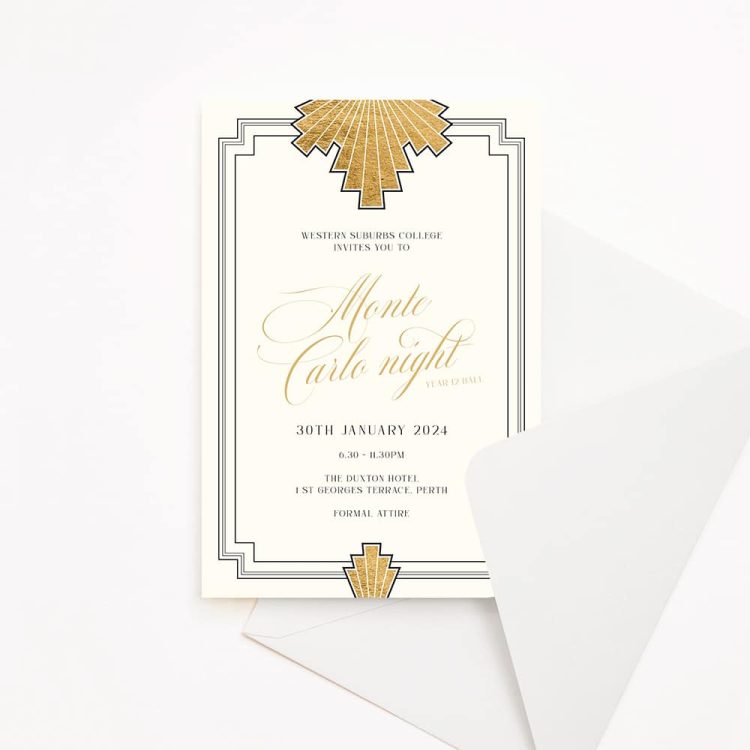 Monte Carlo Night School Ball Invitation