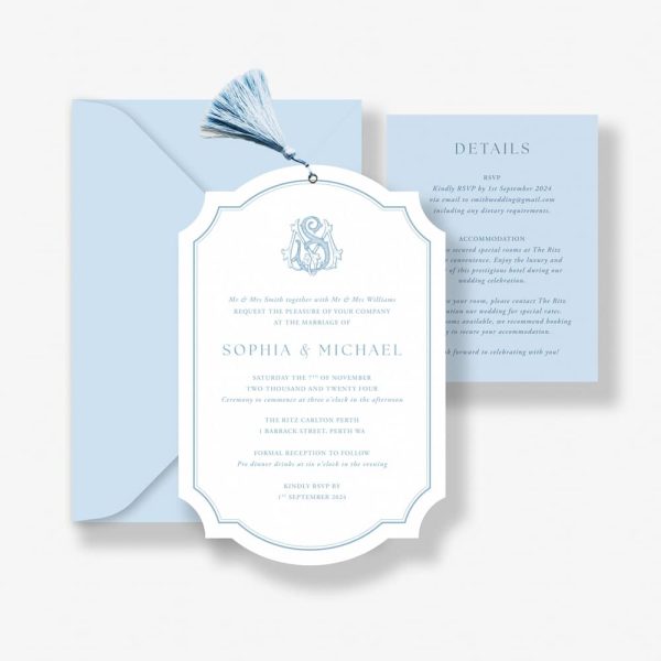 Graceful Monogram Wedding Invitation