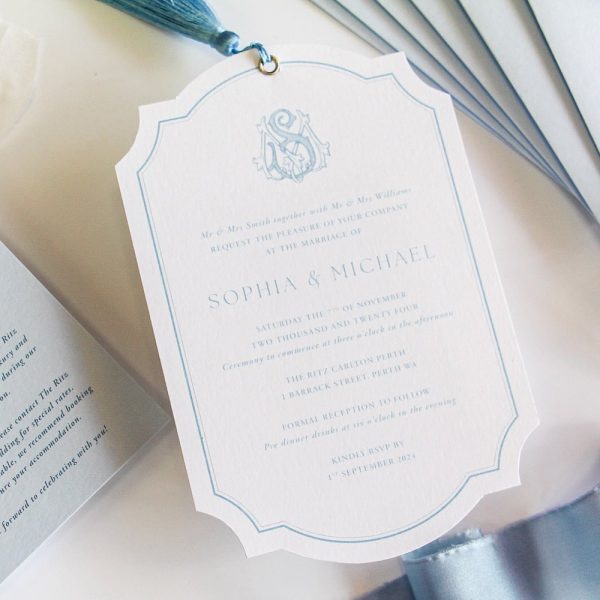 Graceful Monogram Traditional Wedding Invitation