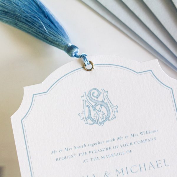 Graceful Monogram Traditional Wedding Invitation