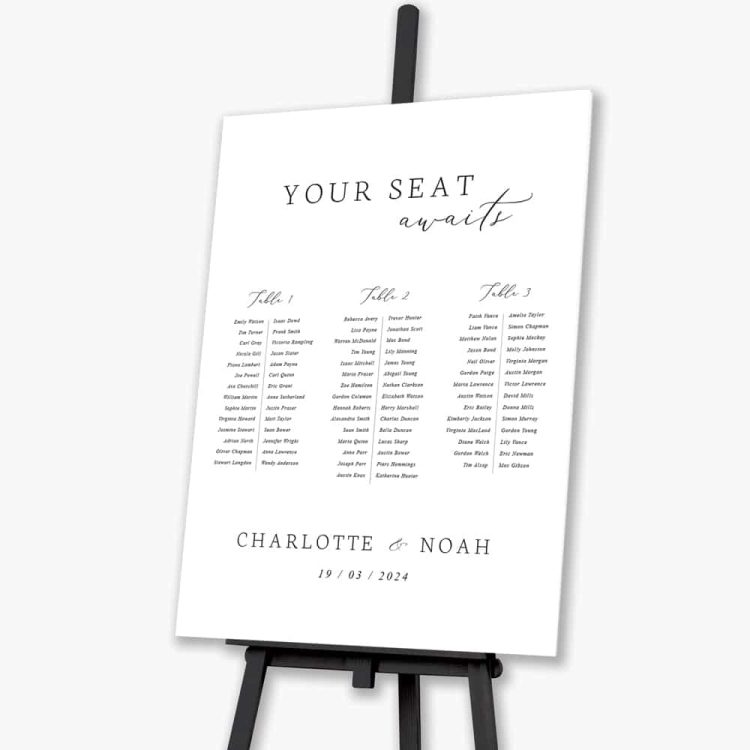 Your Seat Awaits Wedding Seating Plan