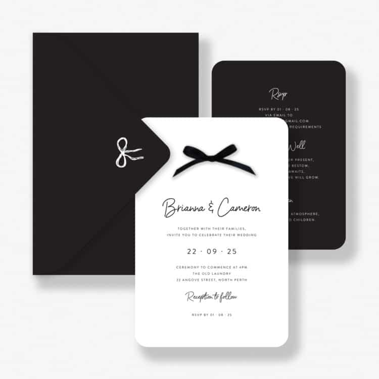 Delicate Ribbon Bows Wedding Invitation Suite