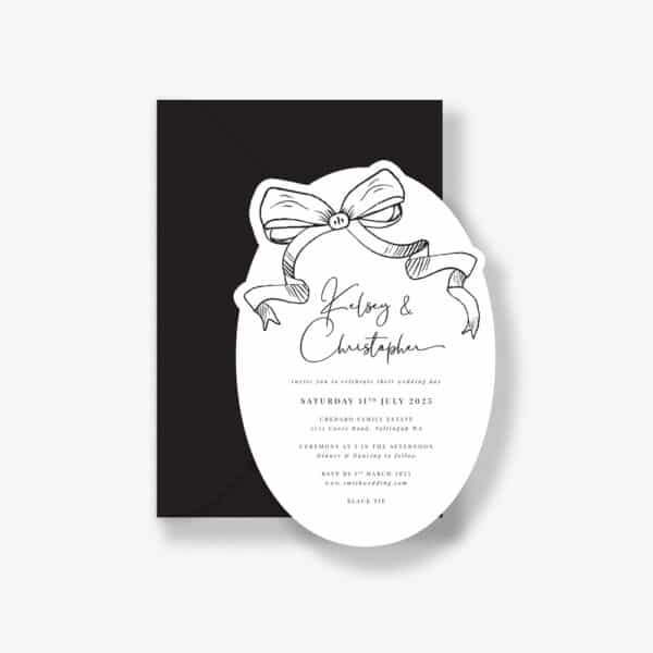 Graceful Bows wedding invitation