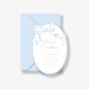 graceful bows layered wedding invitation
