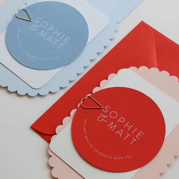 Scalloped Scarlet Wedding Invitation - Image 8