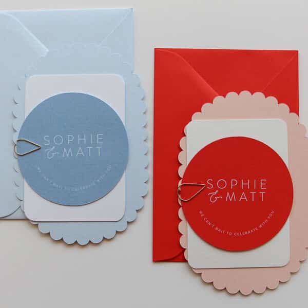 Scalloped Scarlet Wedding Invitation - Image 7