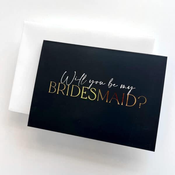 Black & Gold Foil Bridesmaid Proposal Card - Image 2