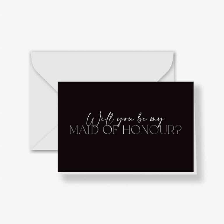 Silver Foil Maid of Honour Proposal Card