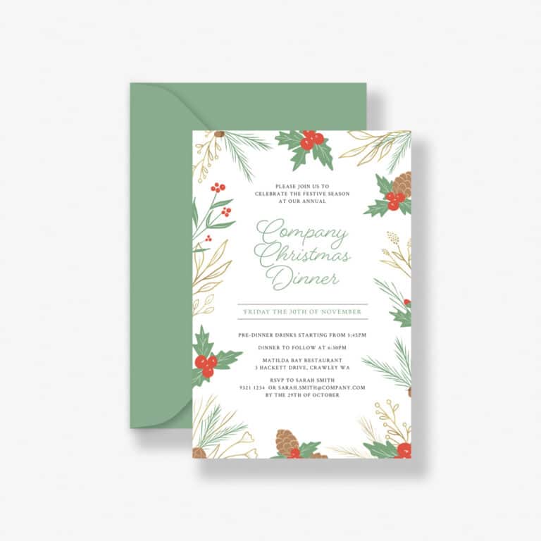 Holly Christmas Invitation