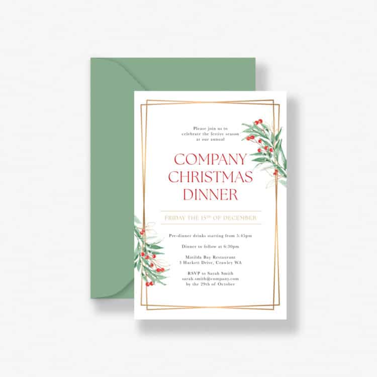 Golden Christmas Invitation