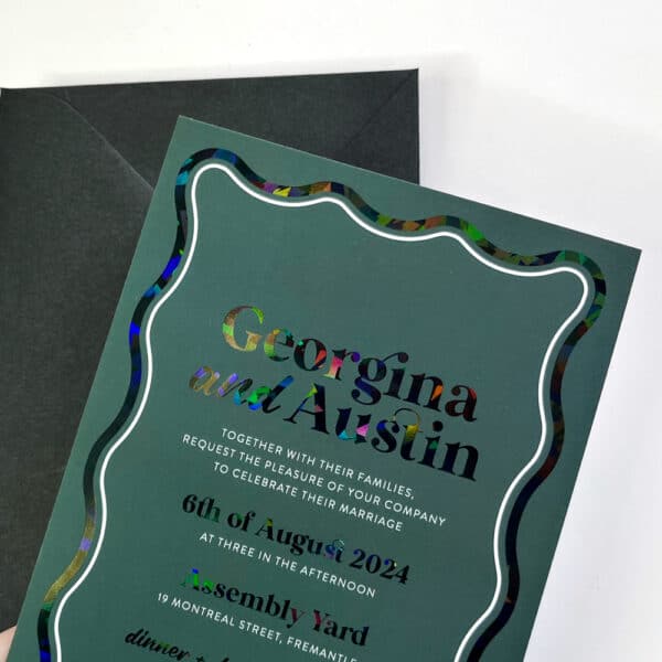 Electric Holo Wedding Invitation - Image 2