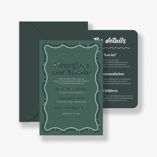 Electric Holo Wedding Invitation Suite