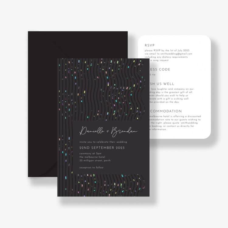 Holographic Waves Invitation Suite