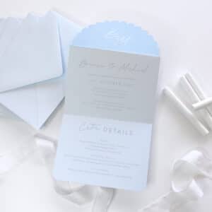 Scalloped Sky Trifold Invitation