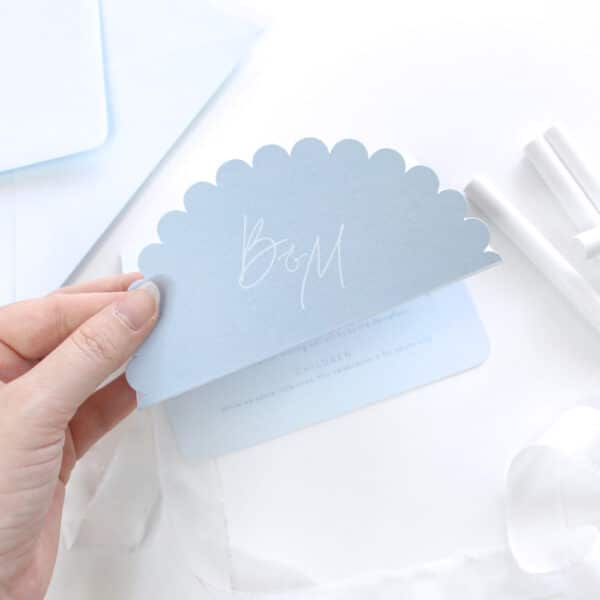 Scalloped Sky Trifold Wedding Invitation - Image 2