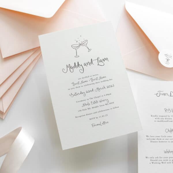 Sip & Celebrate Wedding Invitation Suite - Image 3