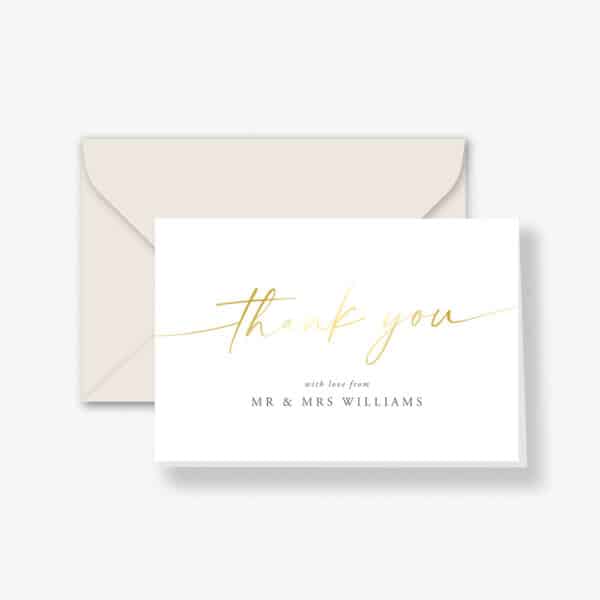 Simple Script Wedding Thank You Cards
