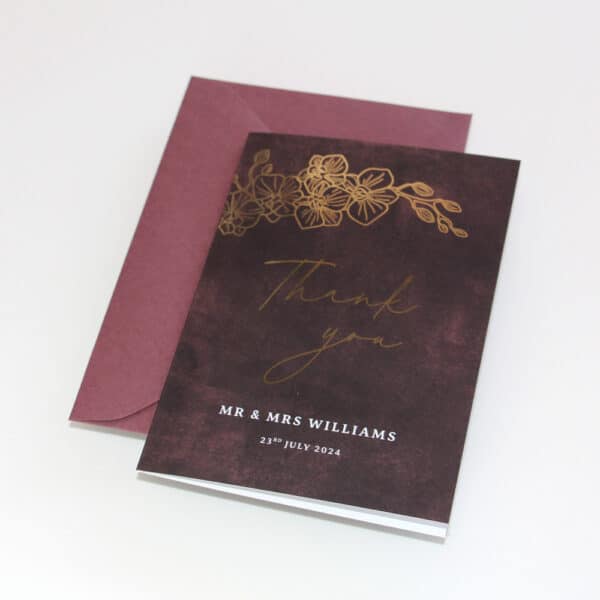 Merlot Velvet Thank You Cards - Image 3