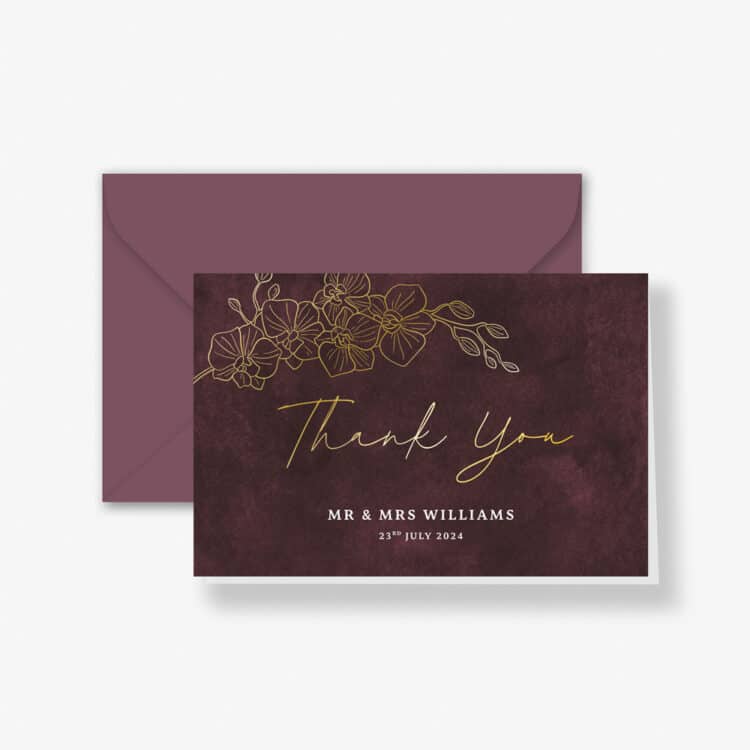 Merlot Velvet Thank You Cards