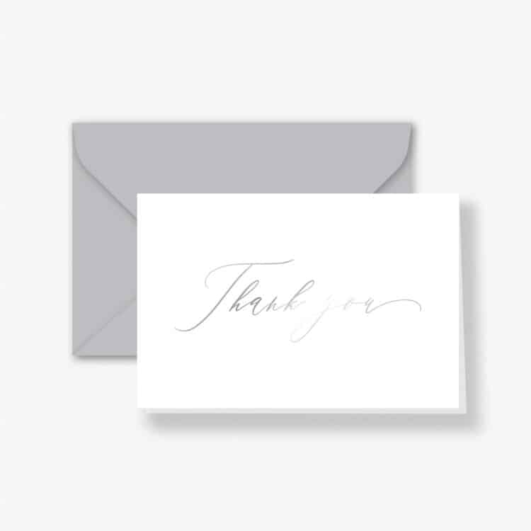 Silver Foil Thank You Cards (5 Pack)