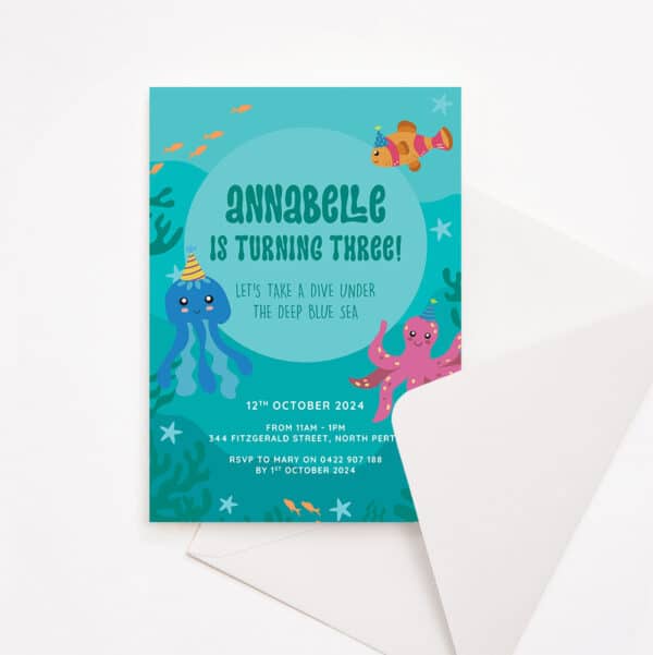 Under The Sea Kids Birthday Invitation