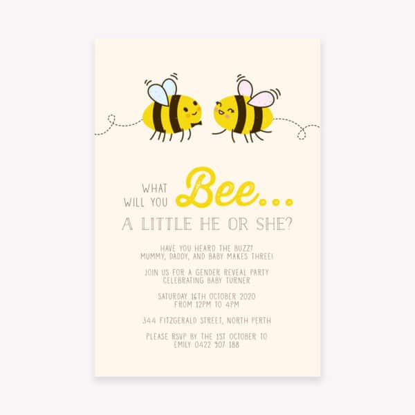 What Will You Bee? Gender Reveal Invitation - Image 2