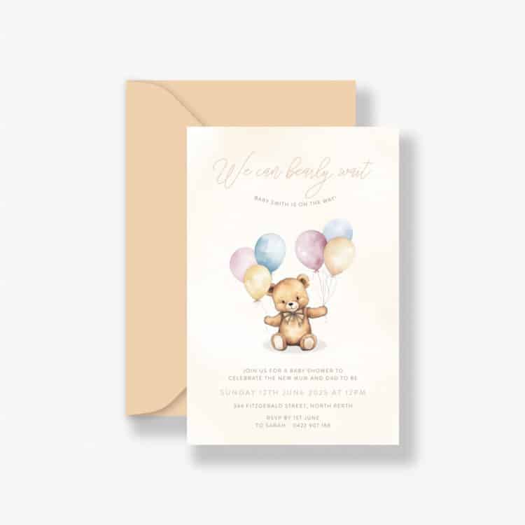 We can Bearly Wait Baby Shower Invitation