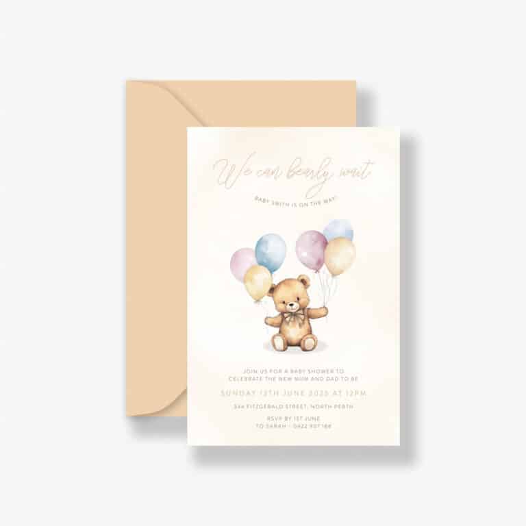 We can Bearly Wait Baby Shower Invitation