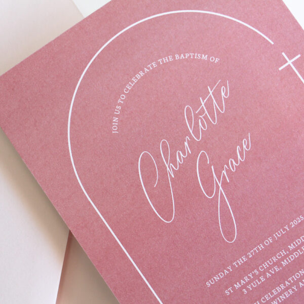 Arch Baptism Invitation with envelope