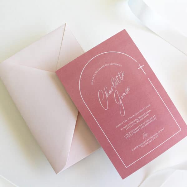 Arch Baptism Invitation with envelope