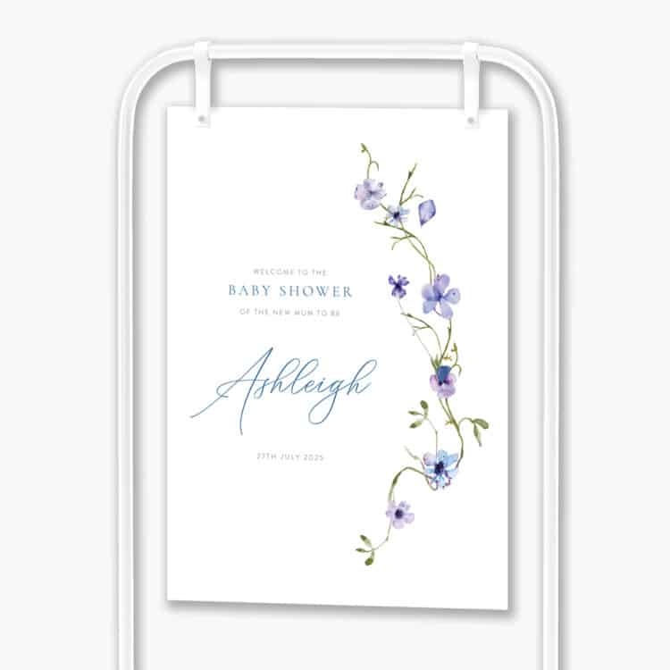 Fresh Floral Baby Shower Sign