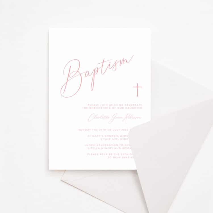 Simplicity Baptism Invitation