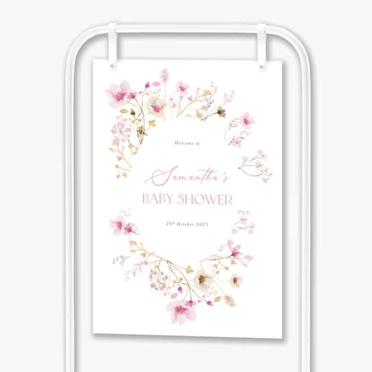 Sweet Floral Baby Shower Sign