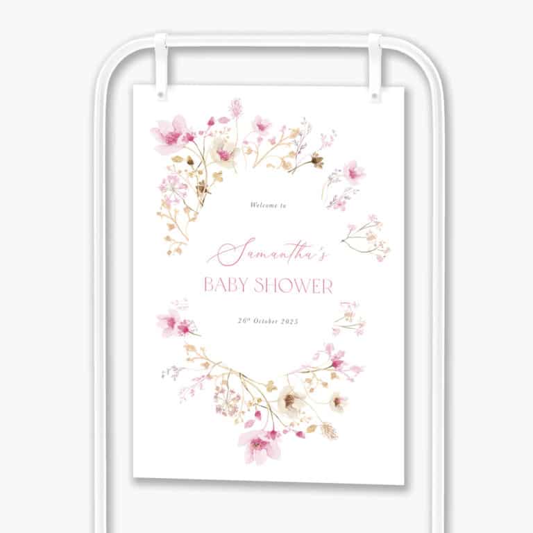 Sweet Floral Baby Shower Sign
