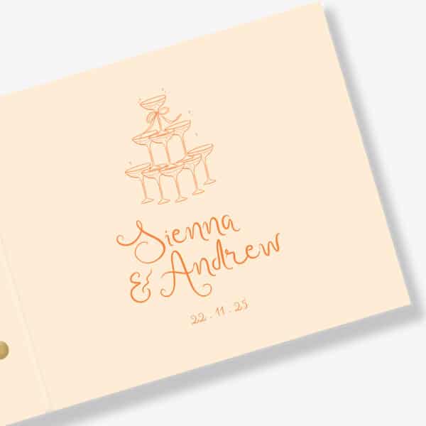 Champagne Tower Engagement Guest Book