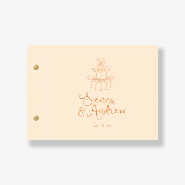 Champagne Tower Engagement Guest Book