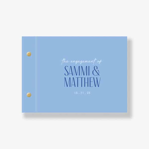 Fiesta Engagement Guest Book Blue