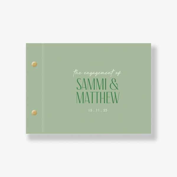 Fiesta Engagement Guest Book Green