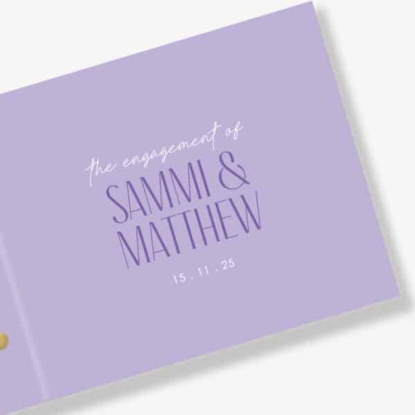Fiesta Engagement Guest Book Purple