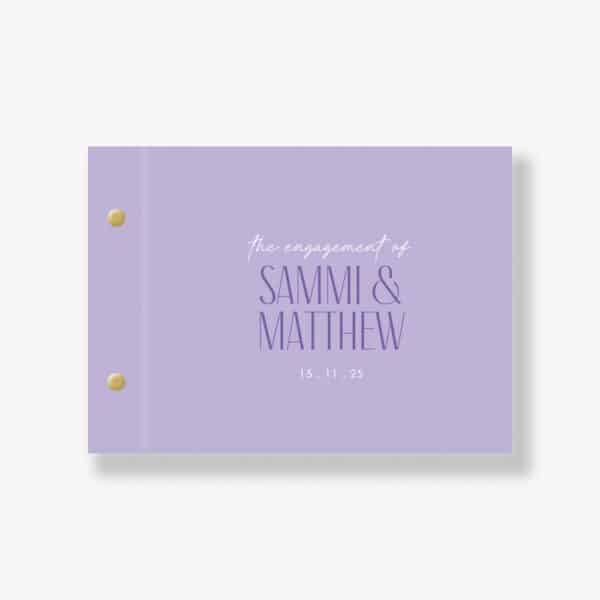 Fiesta Engagement Guest Book Purple