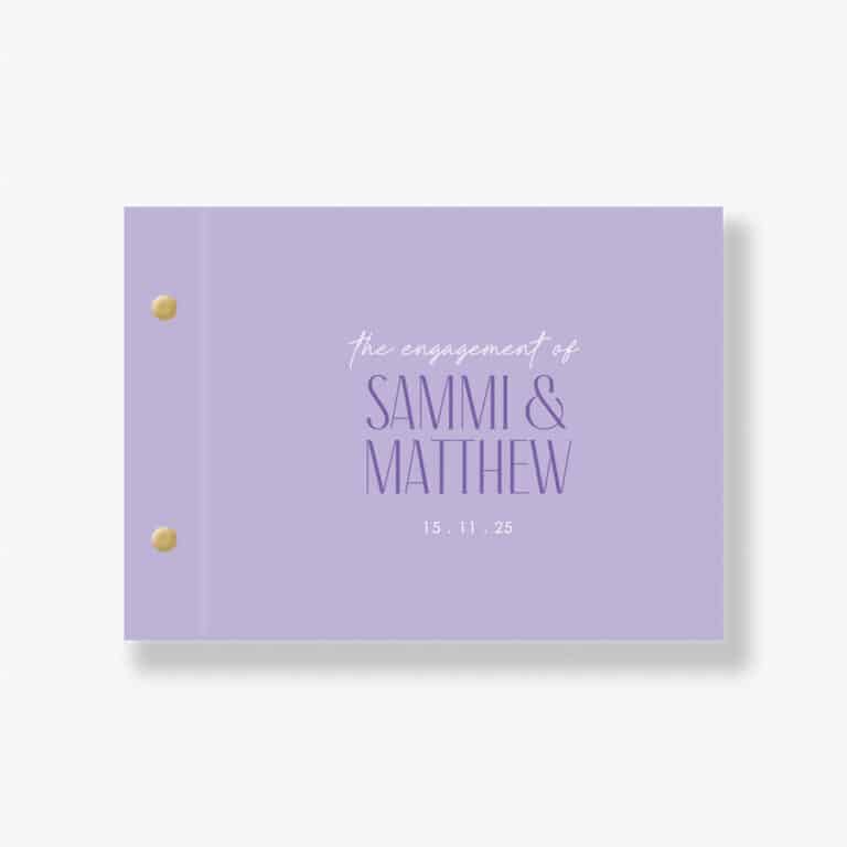 Fiesta Engagement Guest Book Purple