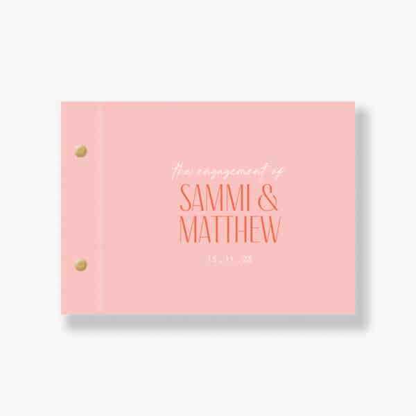 Fiesta Engagement Guest Book Orange