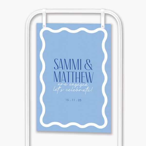 Fiesta Hanging Engagement Sign Blue