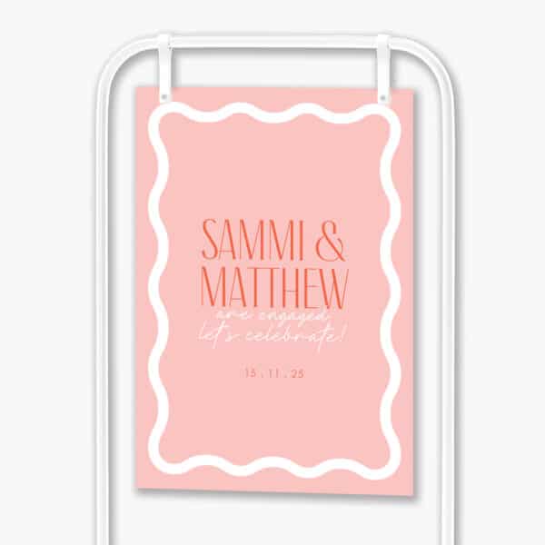 Fiesta Hanging Engagement Sign Orange