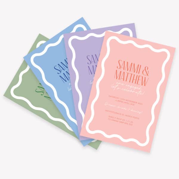 Fiesta Wavy Engagement Invitations