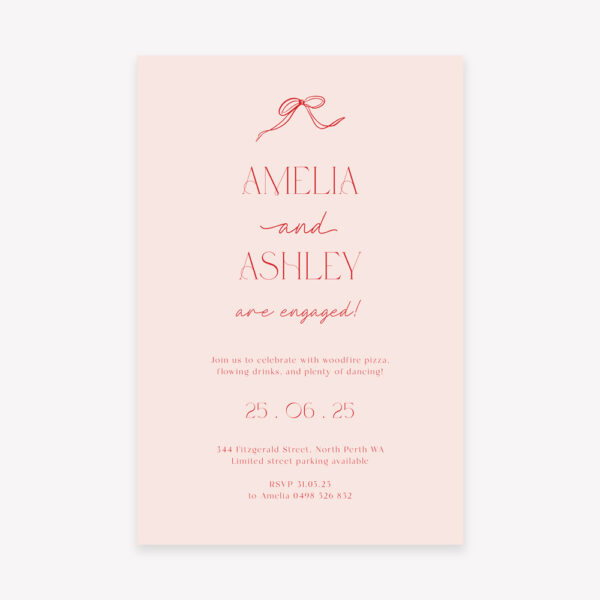 Sweet Bows Engagement Invitations