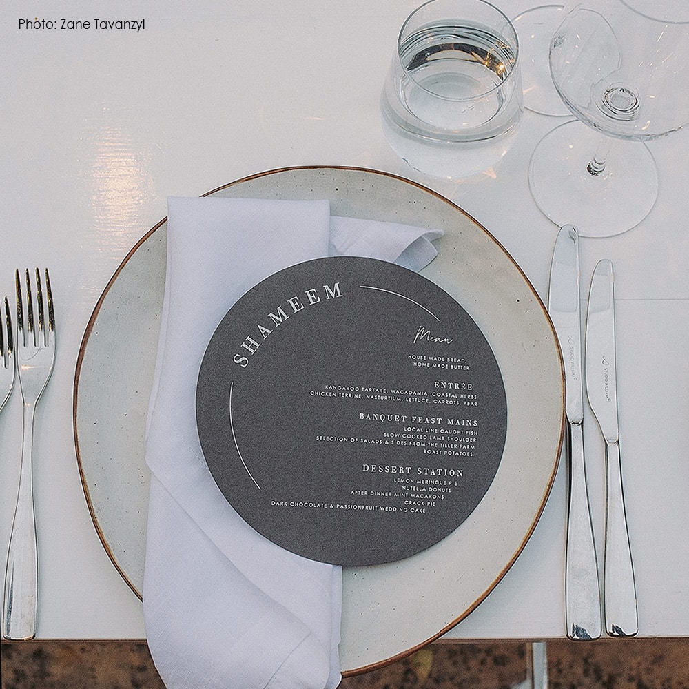 Wedding Menus Example