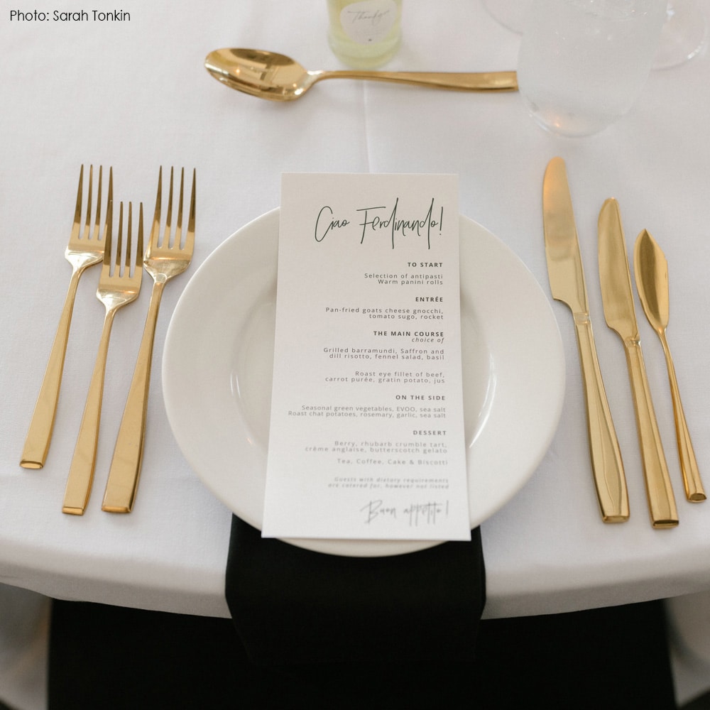 Wedding Menus Example