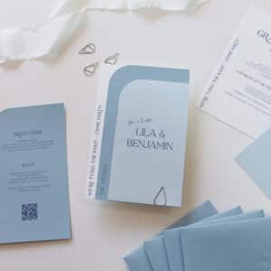 Baby Blue Curves Wedding Invitation